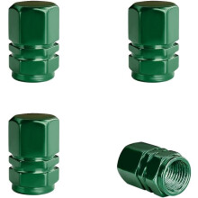 8PCS Yellow Aluminum Tire Valve Caps w/ Rubber Seal, Anti-Corrosion & Leak-Proof for SUV/Truck/Motorcycle/Bike – Compatible with Standard Valves