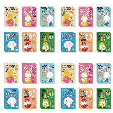 Autocollants œufs de Pâques lapin, 48 feuilles, 15 x 20 cm