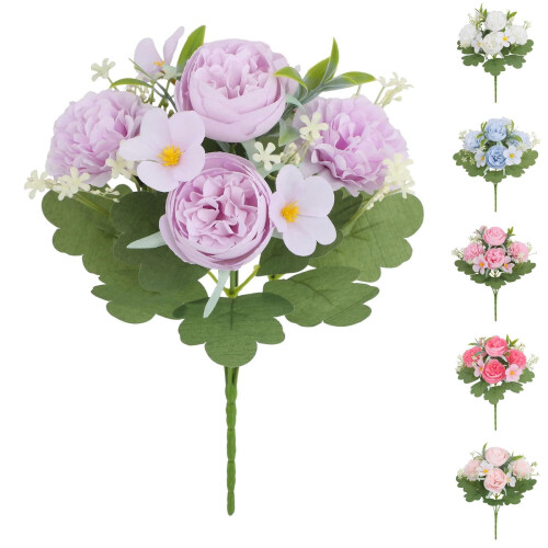 Ramo de peonías de seda, flores artificiales para jarrones.