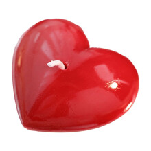 Petite bougie en forme de cœur pour la Saint-Valentin, rouge