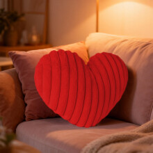Coussin décoratif en forme de cœur en fausse fourrure rose de 40 cm (16 pouces), idéal pour la Saint-Valentin et la décoration de chambre.