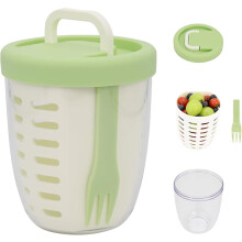 Opvouwbare bewaarbeker voor verse fruitsalade met uitlekmandje