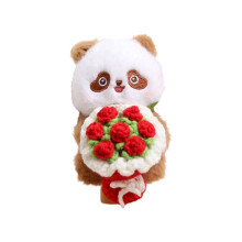 Muñecos Panda Lindos de 4.3" - Sosteniendo Flores o Mahjong de la Suerte, Juguetes de Peluche Suaves - Regalo Perfecto para Cumpleaños, San