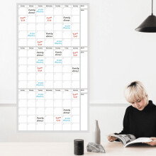 Εκπτώσεις! Μεγάλο ημερολόγιο τοίχου με δυνατότητα στεγνού σβήματος 122"x32", 3μηνο
