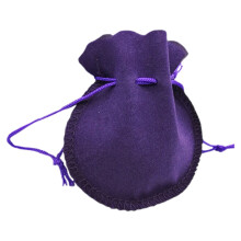 Sacchetto portagioie in velluto viola scuro, 2,75 x 3,14 pollici