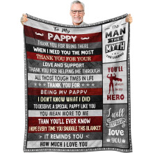 Cadeaux pour grand-père – Couverture (152 x 127 cm) – Idéale pour un anniversaire, Noël ou pour les petits-enfants – Compatible avec