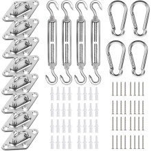 Kit de 24 pièces de fixation robuste en acier inoxydable pour voile d'ombrage (6") – Compatible avec les voiles d'ombrage triangulaires et carrées