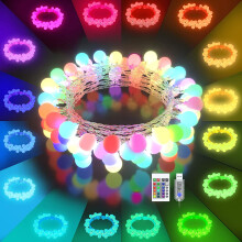 19-Color LED String Lights, 21.3FT, 50 LED, USB-Powered, Remote Control, Indoor/Outdoor, for Bedroom, Dorm, Wedding, Party, Christmas Tree –