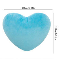 Heart-Shaped Throw Pillow, 3.93x3.93inches Heart Pillow Soft Silk Cushion for Bedroom Livingroom Sofa Decor Sky Blue