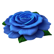 Rutschfester Teppich mit 3D-Blumenmuster – 50 x 50 cm, weicher Kristall-Samtteppich für Schlaf-/Esszimmer (Blau)