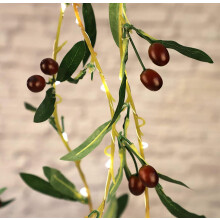 Guirlande de branches d'olivier au toucher réaliste pour les décorations de Noël, de Thanksgiving, de printemps et de Pâques, en intérieur et en