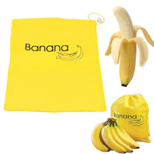 Bananen- en knoflookbewaarzak – Herbruikbare canvas groentezak met trekkoord, geschikt voor in de koelkast
