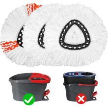 Balenie 3 farebných náhradných hlavíc mopov pre O-Ceda EasyWrin Spin Mop, navijaky na mopy, ľahko čistiteľné náhradné hlavice mopov
