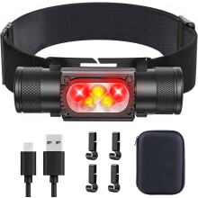 Wiederaufladbare LED-Stirnlampe mit 1500 Lumen und Rotlicht