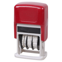 Sello de goma ajustable para fechar en inglés, sello de fechador lineal, sello de oficina giratorio para scrapbooking, embalaje y manualidades.