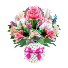 2026 Flower Bouquet Pop-Up Card with Music & Lights – Birthday, Mother's Day Gift for Wife, Mom, Grandma – Includes Envelope
