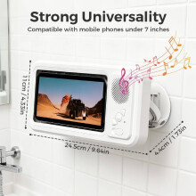 Waterproof Shower Phone Holder with Bluetooth Speaker 1pc