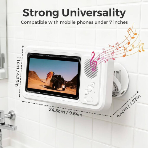 Waterproof Shower Phone Holder with Bluetooth Speaker 1pc