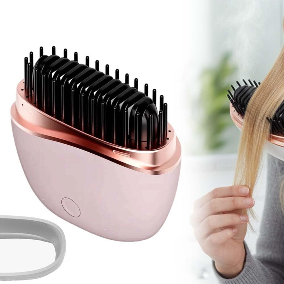 Mini Portable Hair Straightening Comb Pink 3 Temp Settings