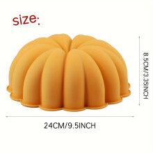 Moule à gâteau citrouille en silicone de 23 cm (9 pouces) - Antiadhésif et de qualité alimentaire - Idéal pour la confection de gâteaux, pains,