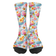 Crew Athletic Socks Soft Breathable Long Socks Rabbit Carrot Garden Warm Sports Stockings for Women Men, L