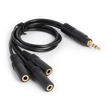 3,5 mm forgyldt PVC 3-polet stik til 3-vejs stereo lyd hovedtelefon splitter adapter kabel lyd AUX udgangsadapter
