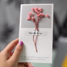 Dried Flower Greeting Cards for Mother's Day, Valentine's Day, Birthday, Wedding & Moving Gifts – Compatible with All Occasions