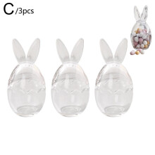 Tarro de cristal con orejas de conejito de Pascua, 8,3 x 17 cm, 3 unidades
