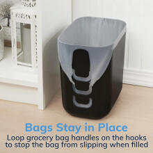 2-Pack 2.5 Gallon Zwarte Luup Plastic Afvalbakken Veilige Boodschappentassen voor Badkamer, Wasruimte, Keuken, Kantoor Gemaakt in de VS