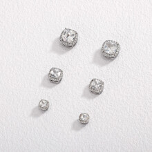 Cubic Zirconia Magnetic Stud Earrings for Non-Pierced Ears, 4/5/6mm, Hypoallergenic, Stylish & Classic, Unisex, Multiple Sizes