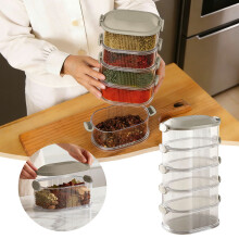 Conjunto de 5 recipientes herméticos para armazenamento de alimentos, livres de BPA.