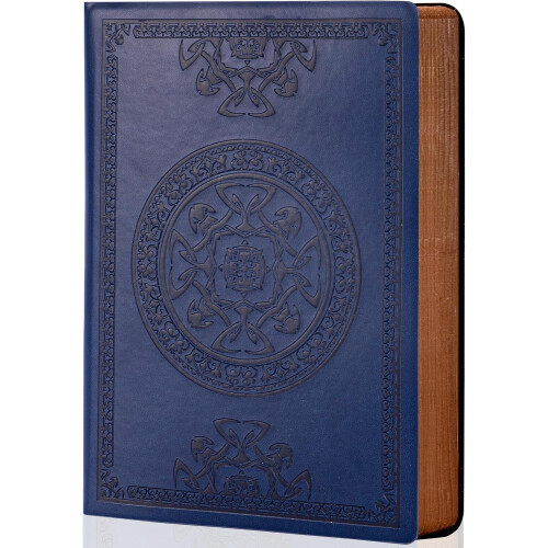 Caderno pautado masculino, capa mole, azul, 14,5 x 21 cm (5,7 x 8,3 polegadas), 180 páginas.