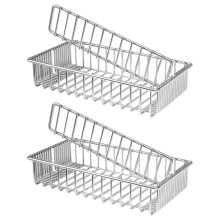 2-Pack Stainless Steel Chopstick Drain Basket and Utensil Holder for Spoon Storage Drawer Organizer