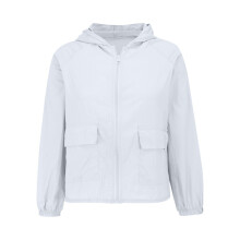 Women's Water Resistant Hooded Windbreaker Lightweight Packable Outdoor Jacket with Zippered Pockets