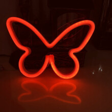 Taplcvy LED Butterfly Neon Wall Light – Romantic Valentine's Decor, USB Night Light for Bedroom, Living Room & Party (Compatible with USB)
