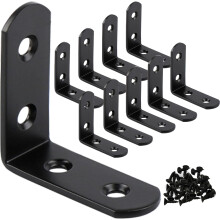 Équerres en L de 5 cm (lot de 10), équerres d'angle noires à 90 pour meubles en bois, étagères, armoires et fixation murale – Compatibles