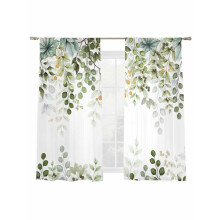 Sage Green Sheer Chiffon Curtains 2 Panels 52x72 in
