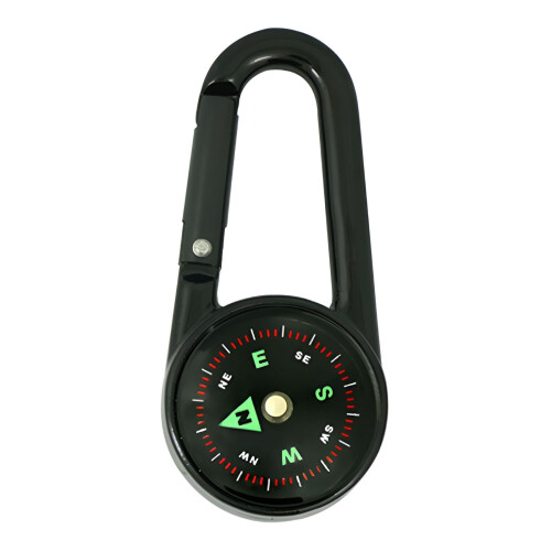 Metal Hiking Compass with Damped Fluid and Rotating Scale