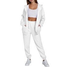 Conjunto de moletom feminino com capuz e calça jogger (2 peças)