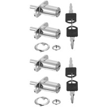 4 pcs Drawer Desk Wardrobe Cabinet Push Plunger Lock Cylinder Head Lock