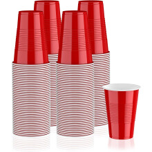 Gobelets jetables en plastique rouge 473 ml (16 oz) - Lot de 240