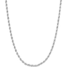 Herenketting van roestvrij staal met touwschakels, 2,5 mm of 3 mm.