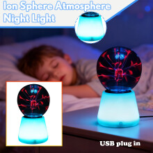 USB Plasma Ball Lamp, Color-Changing Touch Night Light with Electrostatic Effect – Compatible with USB Power