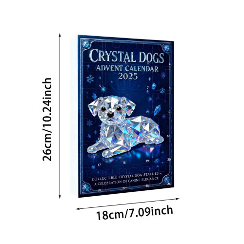 Ημερολόγιο Advent Crystal Dogs 2025, 24 ημέρες χειροποίητων ακρυλικών στολιδιών για σκύλους 2