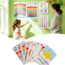 Affiches pour un coin apaisant pour enfants - Tableau des émotions (12 pièces)