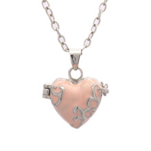 Vintage Brass Heart Resin Locket Necklace with Storage Compartment Adjustable Clavicle Chain Accessories for Women