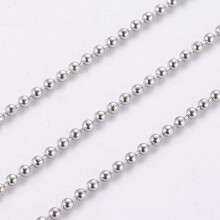 Tarnish Resistant 304 Stainless Steel Ball Chains with Spool Round Stainless Steel color 1.5mm 65.61 Feet(20m)/roll