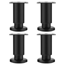 4Pcs Heavy Duty Black Steel Table Height Extenders for Wardrobe and Cabinet Furniture