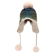Gorro de invierno Bennie con orejeras y pompón para clima extremadamente frío, para mujer, color verde.