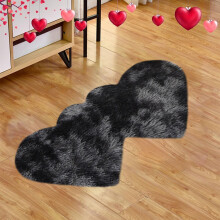 Tapis New Heart Connectable avec repose-pieds en peluche tie-dye noir 24 x 39 pouces